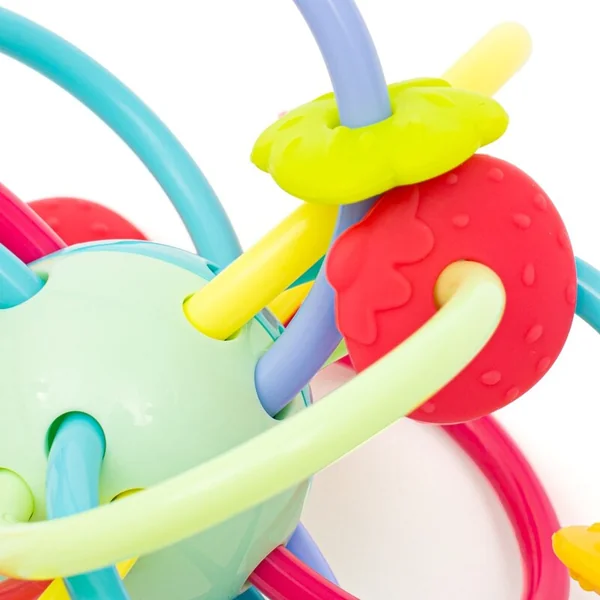 Anneau de dentition en silicone et plastique avec hochet Baby Mix