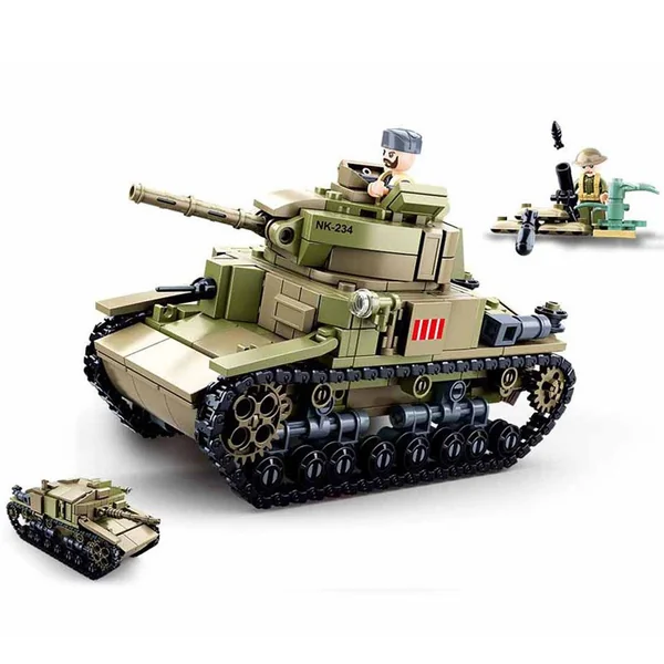 Army WWII : Char italien 2 en 1 de taille moyenne 463 pcs - Sluban