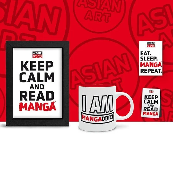 ASIAN ART - MAGNET + MARQUE-PAGE MAGNETIQUE + MUG 320ML +CADRE KRAFT*