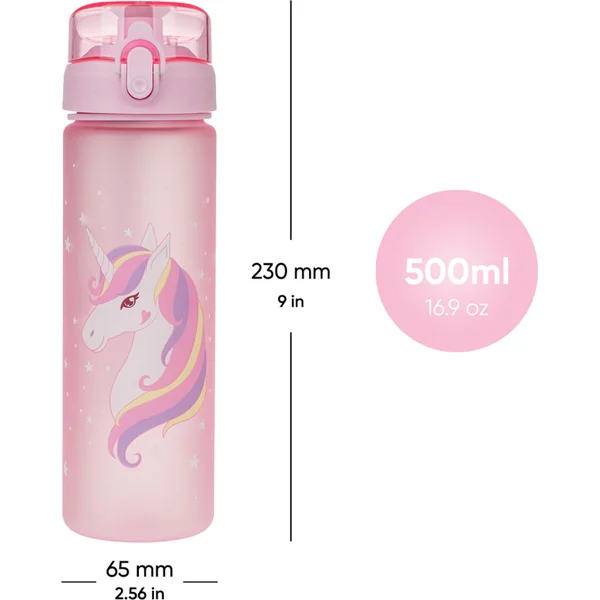 BAAGL Bouteille en Tritan pour boissons Licorne, 500 ml