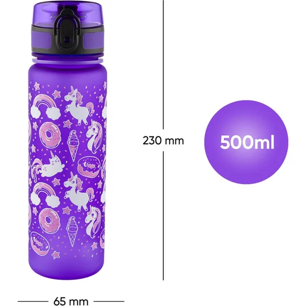 BAAGL Bouteille en tritan pour boissons Licorne, 500 ml