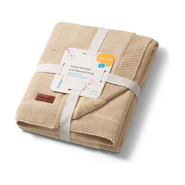 BABYONO Couverture en coton naturel 75 × 100 cm beige clair 0m+