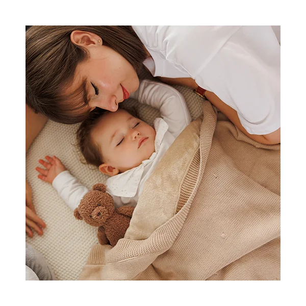 BABYONO Couverture en coton naturel 75 × 100 cm beige clair 0m+