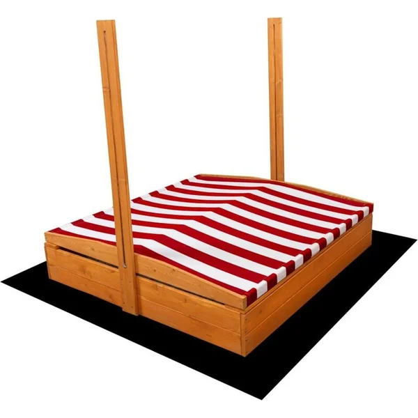 Bac à sable en bois pour enfants avec toit Baby Mix 120x120 cm rouge et blanc
