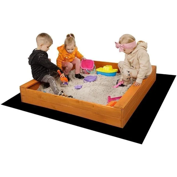 Bac à sable en bois pour enfants avec toit Baby Mix 120x120 cm rouge et blanc