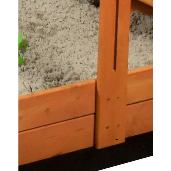 Bac à sable en bois pour enfants avec toit Baby Mix 120x120 cm rouge et blanc