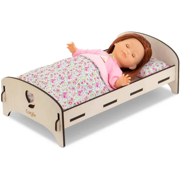 BB30 - 36 LIT EN BOIS - POUR POUPON ET POUPEE DE 30 A 36CM - COROLLE ACCESSOIRES