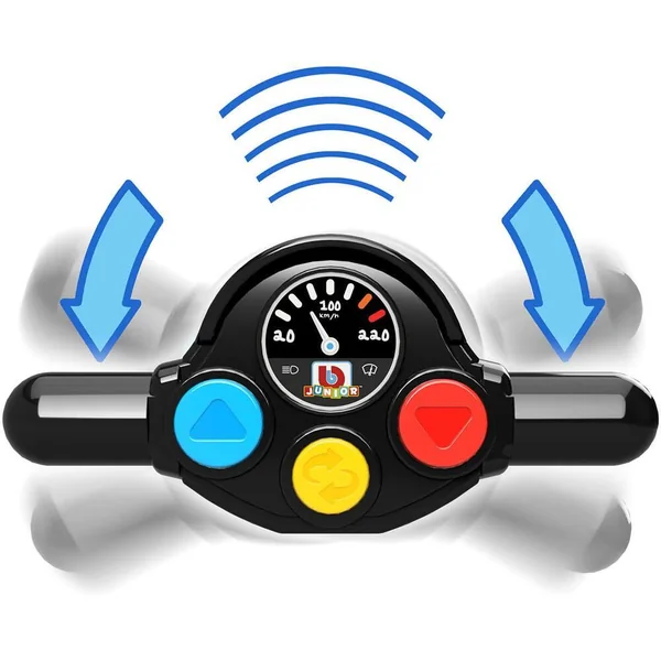 BB JUNIOR - MOTO FIRST RC - MOTO AVEC PILOTE ET TELECOMMANDE GUIDON - COURSE ROUGE