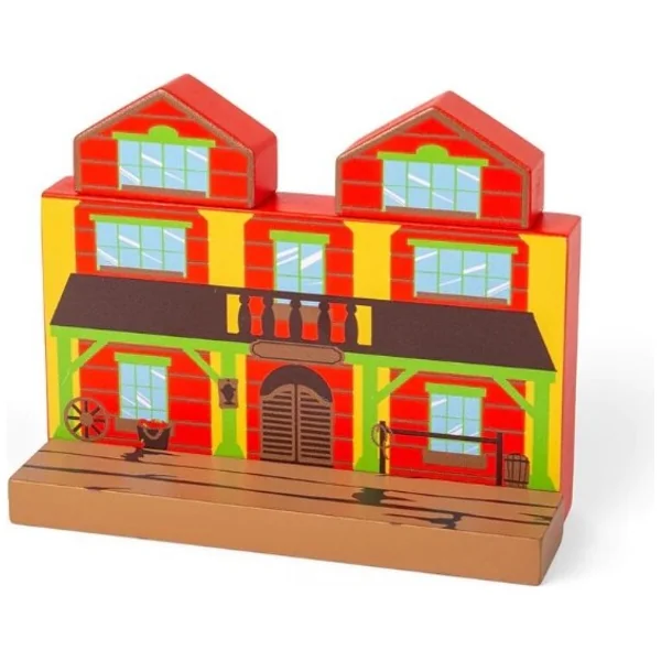 Bigjigs Rail Circuit de train en bois Far West 62 pièces