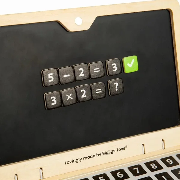Bigjigs Toys Ordinateur portable magnétique en bois