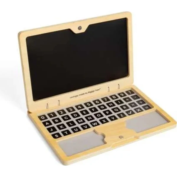 Bigjigs Toys Ordinateur portable magnétique en bois