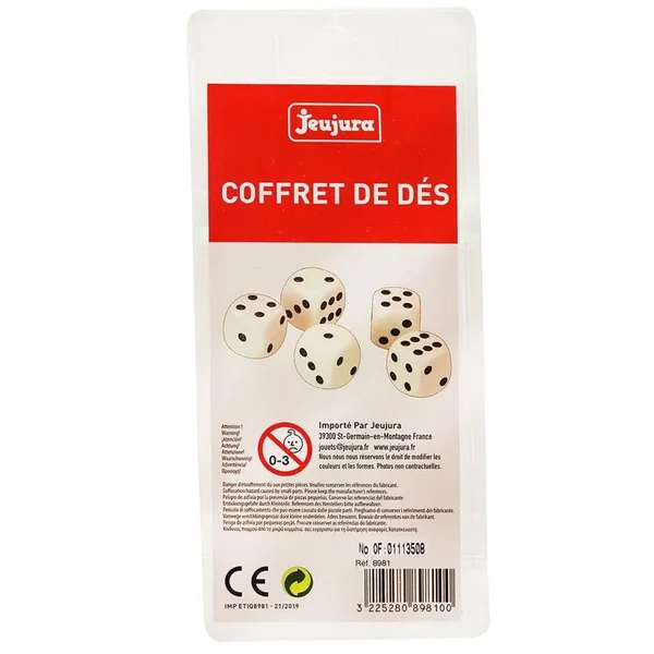 Blister Coffret 5 Dés (16 MM) - Jeujura