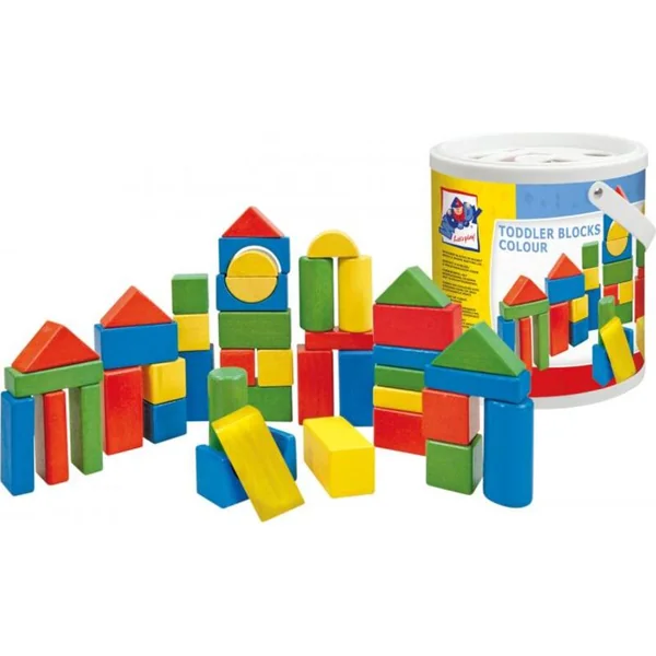 Blocs colorés Woody, 50 pièces - 2,5 cm