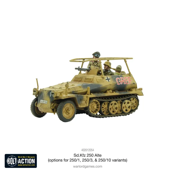 Bolt Action - German - Sd.Kfz 250 (Alte) half-track (options to make 250/1, 250/3 or 250/10 variants)
