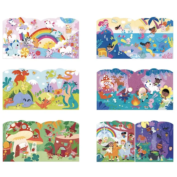 Cahier de 70 Stickers avec 7 décors Pays Magiques - Janod