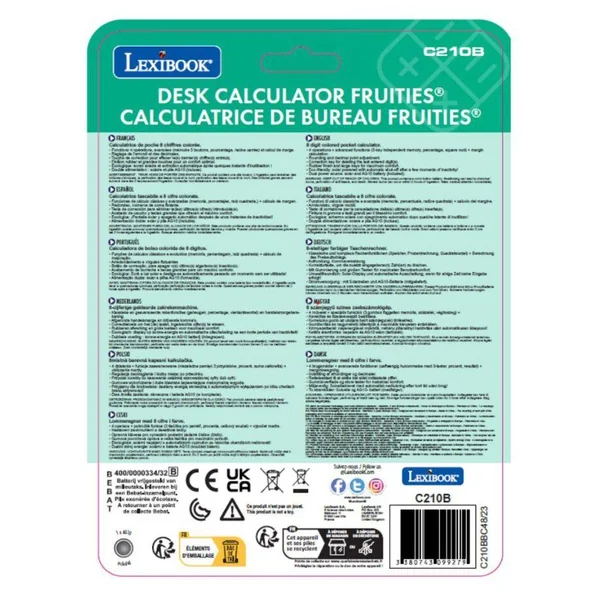 CALCULATRICE DE BUREAU VERTE 10 CHIFFRES AVEC ECRAN A ANGLE AJUSTABLE ET FINITION RUBBER