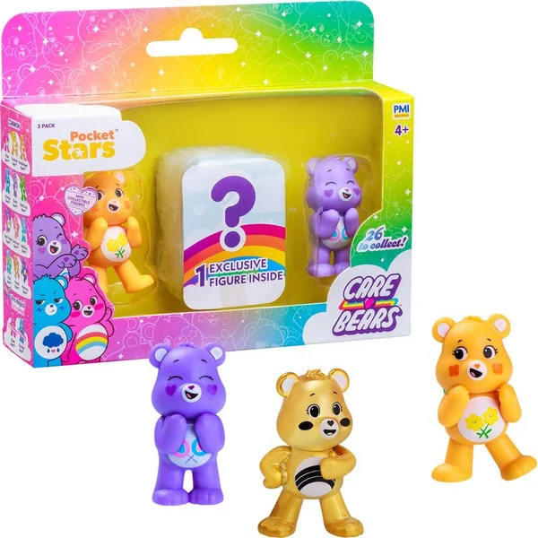 CARE BEARS - PACK 3 MINI FIGURINES DE 5 CM 1 SURPRISE