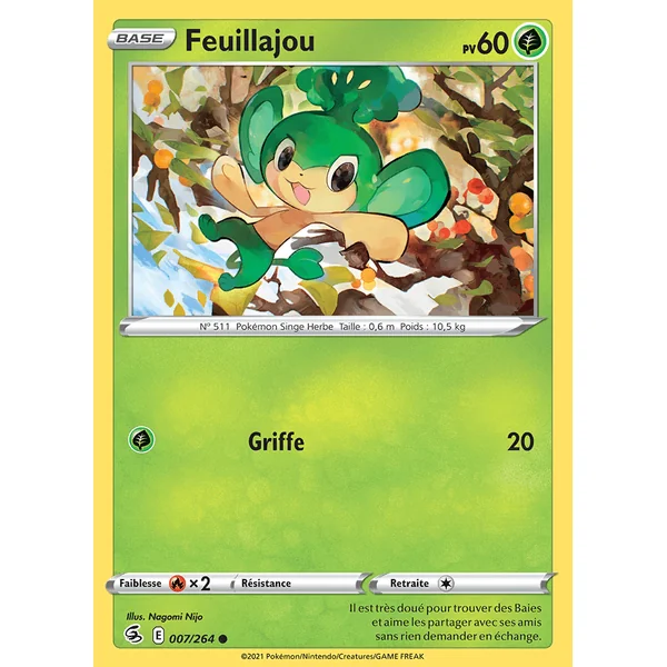 Carte Pokémon Feuillajou 007/264 – EB Poing de Fusion