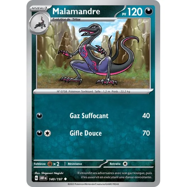 Carte Pokémon Malamandre 140/197 – EV Flammes Obsidiennes