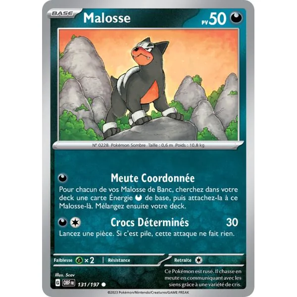 Carte Pokémon Malosse 131/197 – EV Flammes Obsidiennes