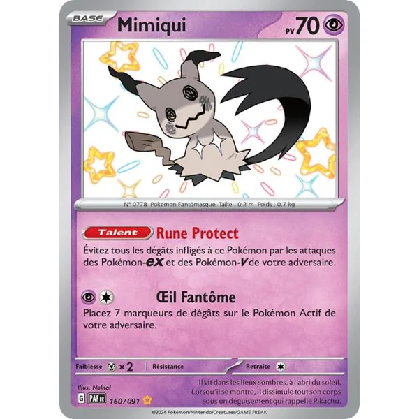 Carte Pokémon Mimiqui 160/091 – EV Destinées de Paldea