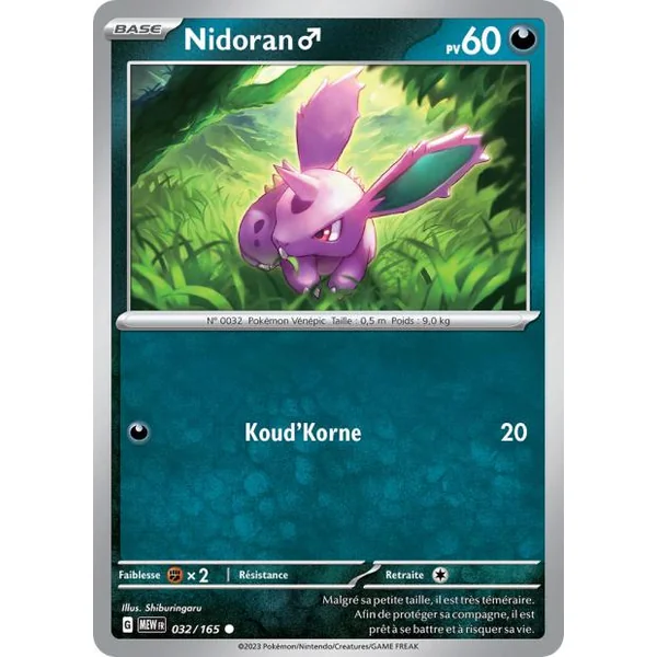 Carte Pokémon Nidoran♂ 032/165 – Pokémon 151