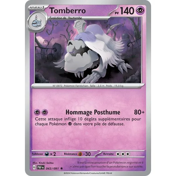 Carte Pokémon Tomberro 043/091 – EV Destinées de Paldea