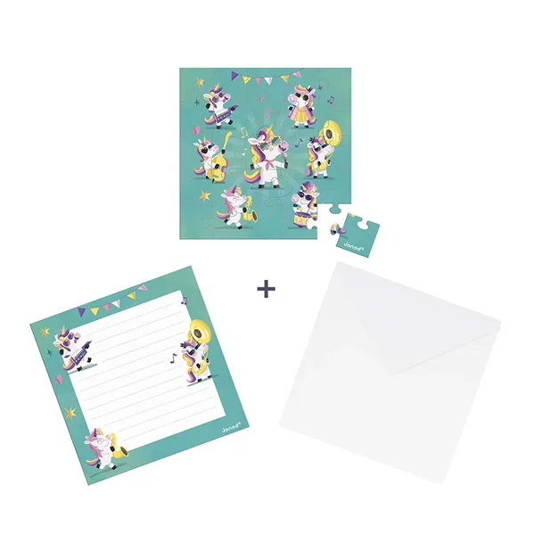 Carte Puzzle Licornes en Fête 25 pcs - Janod