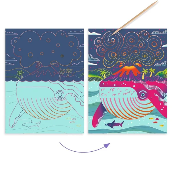 Cartes à gratter duo color : Dessus - dessous - Djeco