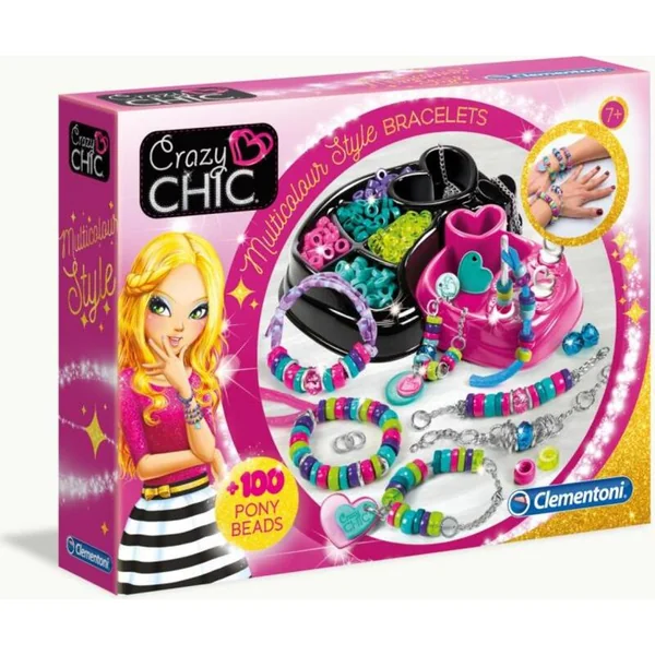 Clementoni Crazy CHIC - Set créatif - bracelets colorés