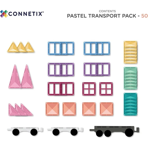 CONNETIX® Pack de Transport Pastel jeu de construction magnétique 50 pcs