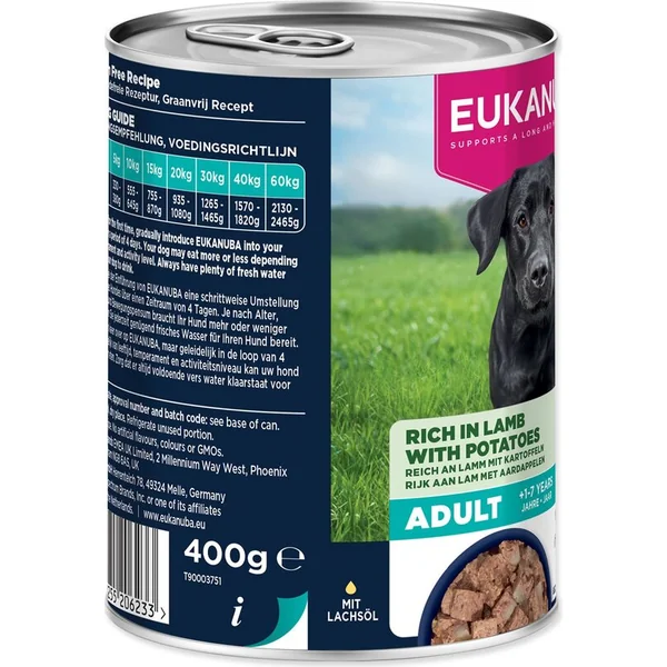 Conserve EUKANUBA Adult riche en agneau avec pommes de terre 400 g