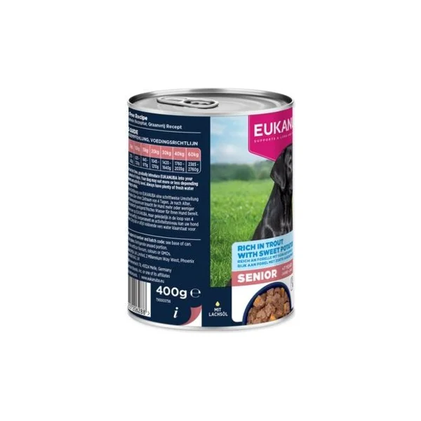 Conserve EUKANUBA Senior riche en truite avec patates douces 400 g