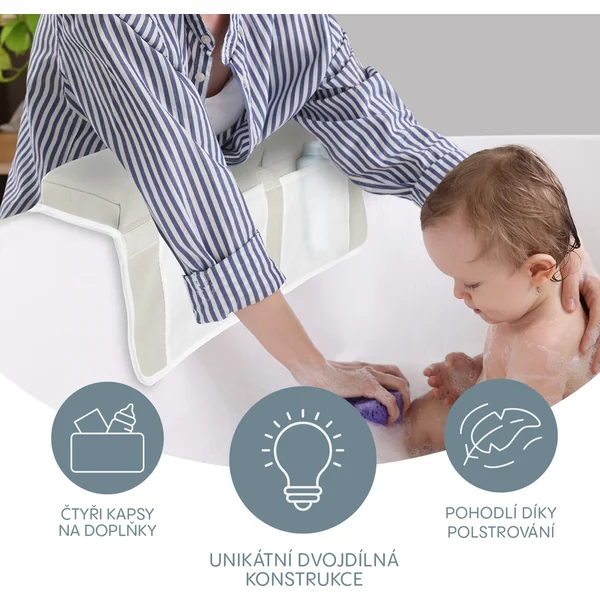 Coussin pour coudes sur le bord de la baignoire, Gris