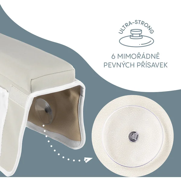 Coussin pour coudes sur le bord de la baignoire, Gris