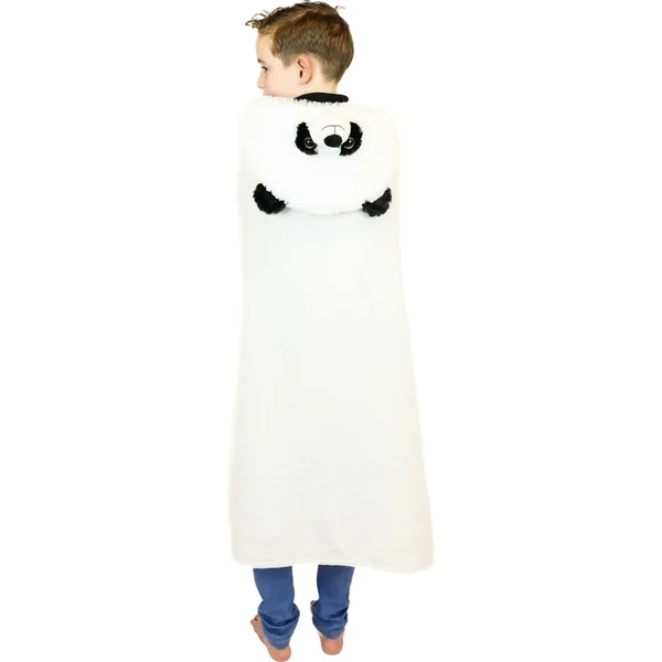Cozy Noxxiez BL823 Panda - couverture chauffante avec capuche avec animal et poches en forme de patt