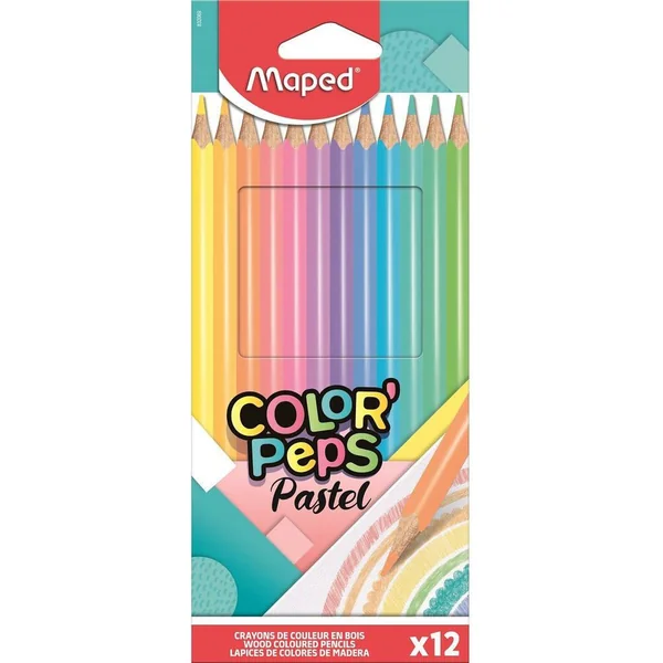 CRAYONS DE COULEUR PASTEL COLOR'PEPS X 12