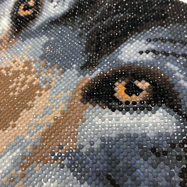 CRYSTAL ART KIT TABLEAU BRODERIE DIAMANT 30 X 30 CM LOUP