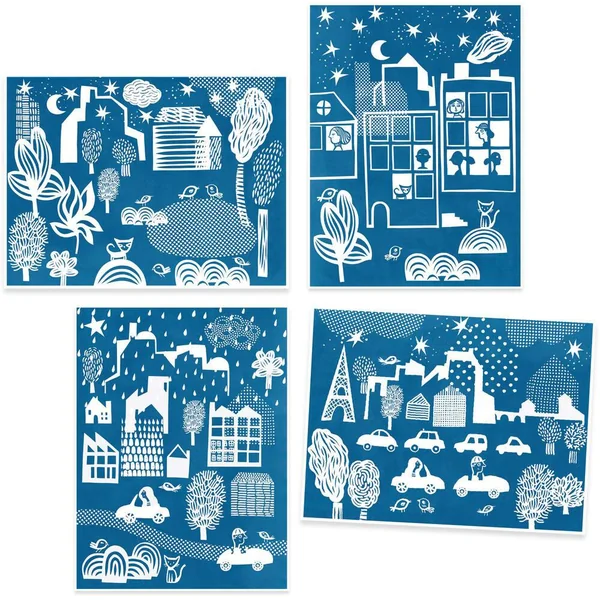 CYANOTYPE - UNE VILLE LA NUIT