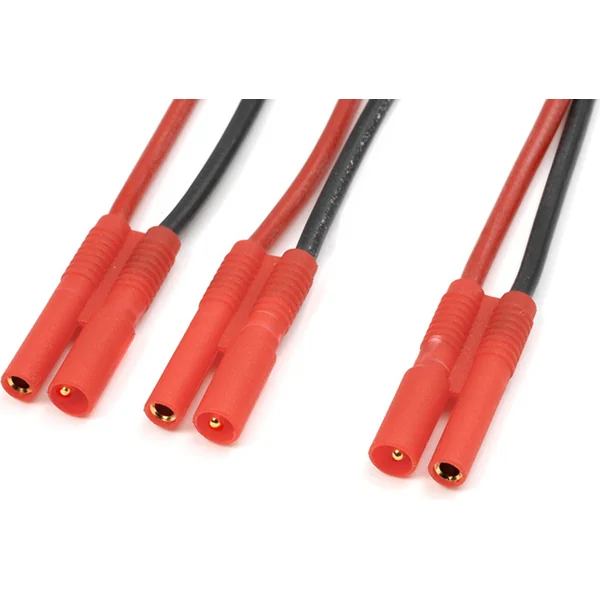 Câble Y parallèle 2,0 mm plaqué or 14AWG 12 cm