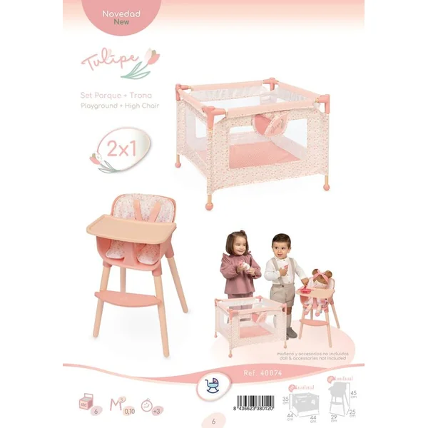 DeCuevas 40074 Ensemble de meubles pour poupées 2 en 1 Tulipe 2025