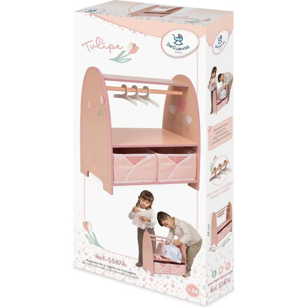 DeCuevas 55874 Portemanteau en bois pour vêtements de poupées Tulipe 2025