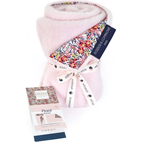 Doudou Couverture en peluche pour enfants Boh'aime 70 x 100 cm rose