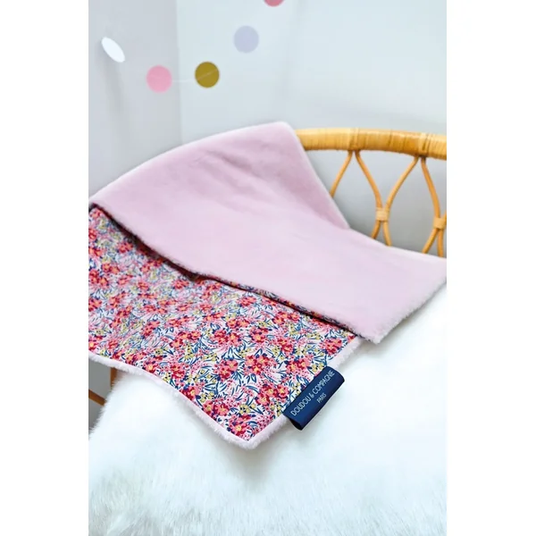 Doudou Couverture en peluche pour enfants Boh'aime 70 x 100 cm rose