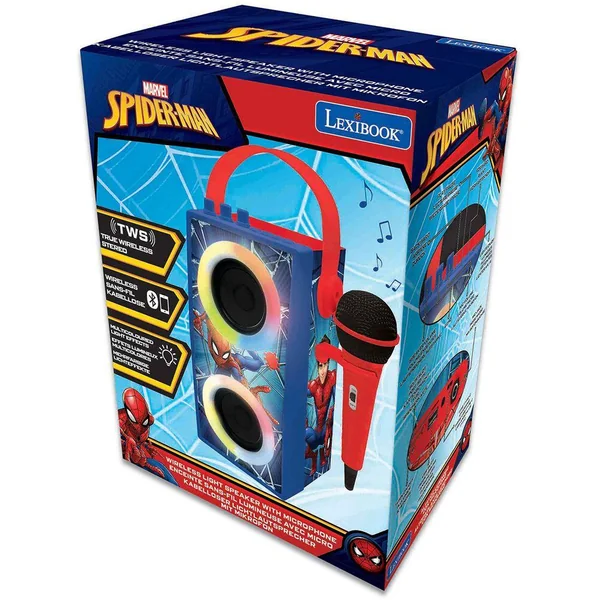 ENCEINTE TENDANCE BLUETOOTH® PORTABLE AVEC MICRO ET EFFETS LUMINEUX SPIDER-MAN