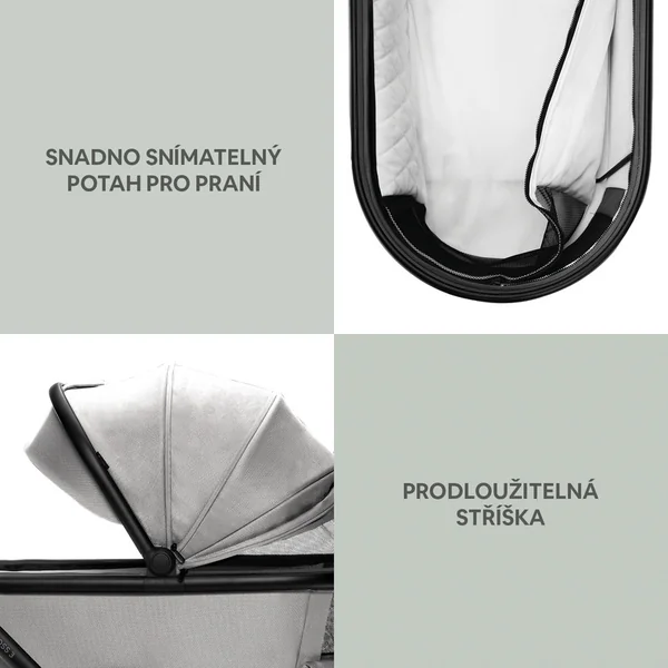 Ensemble Poussette Sportive Move Cross 3 + nacelle XL 3 + adaptateurs, Antique Green/Gold