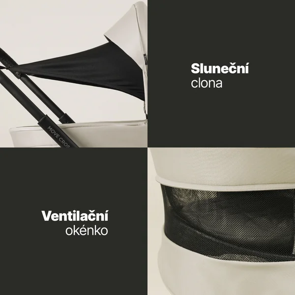 Ensemble poussette sportive Move Cross 5 + nacelle XL 5 + adaptateurs, Toffee Brown