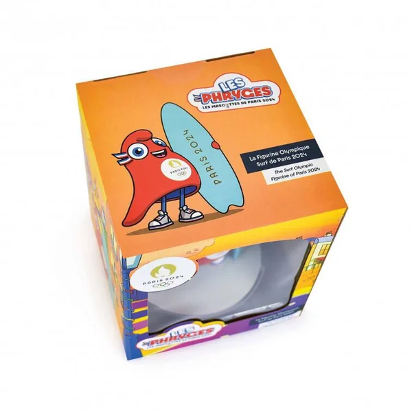 FIGURINE MASCOTTE OLYMPIQUE POSE SURF - JEUX OLYMPIQUES PARIS 2024 - 13 CM