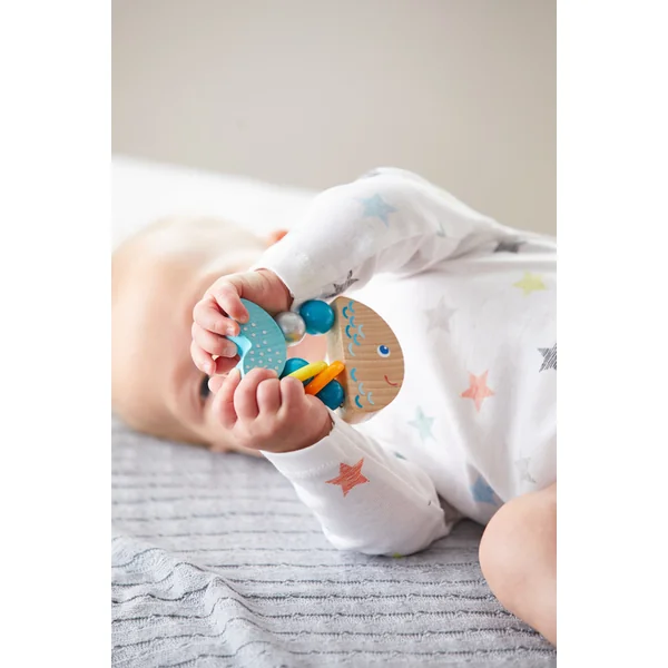 Haba Hochet en bois et jouet moteur pour les tout-petits Poisson