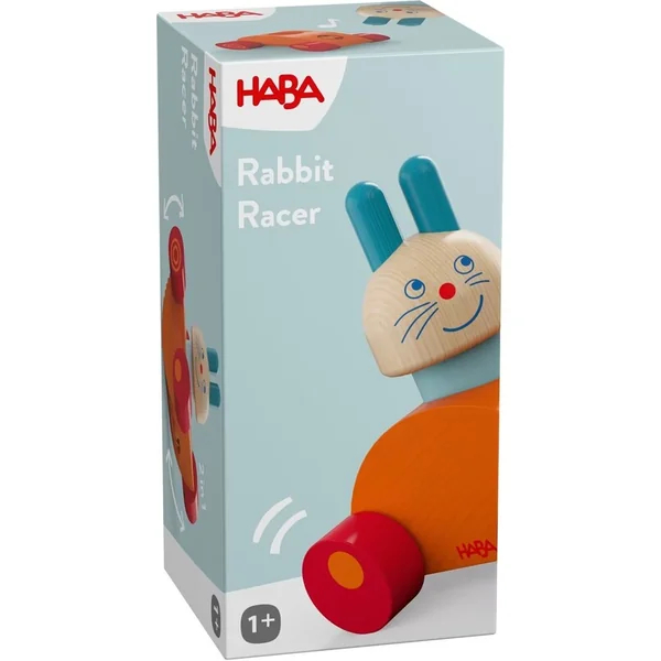 Haba Jouet en bois 2 en 1 Voiture en bois et berceau Lapin